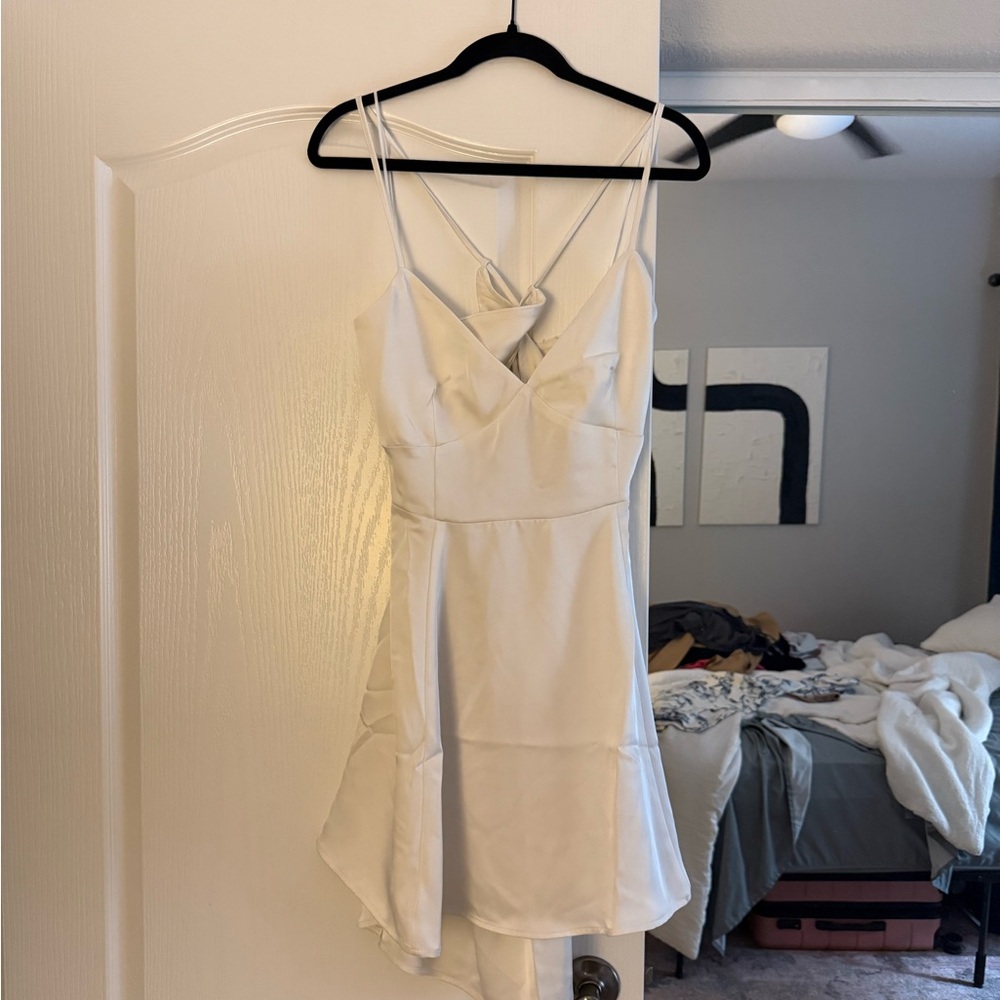 Silk White Mini Dress